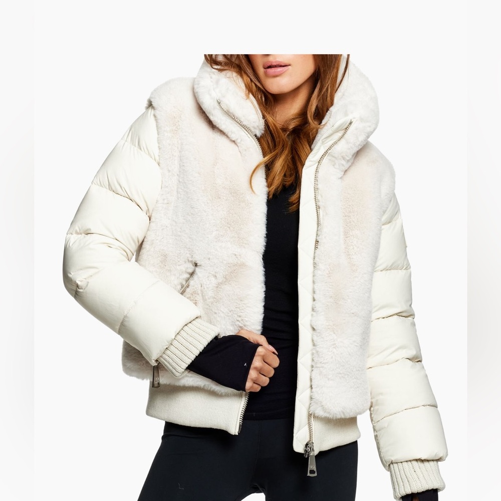 SAM Vegan Leather Carlie Puffer Sherpa women’s jacket